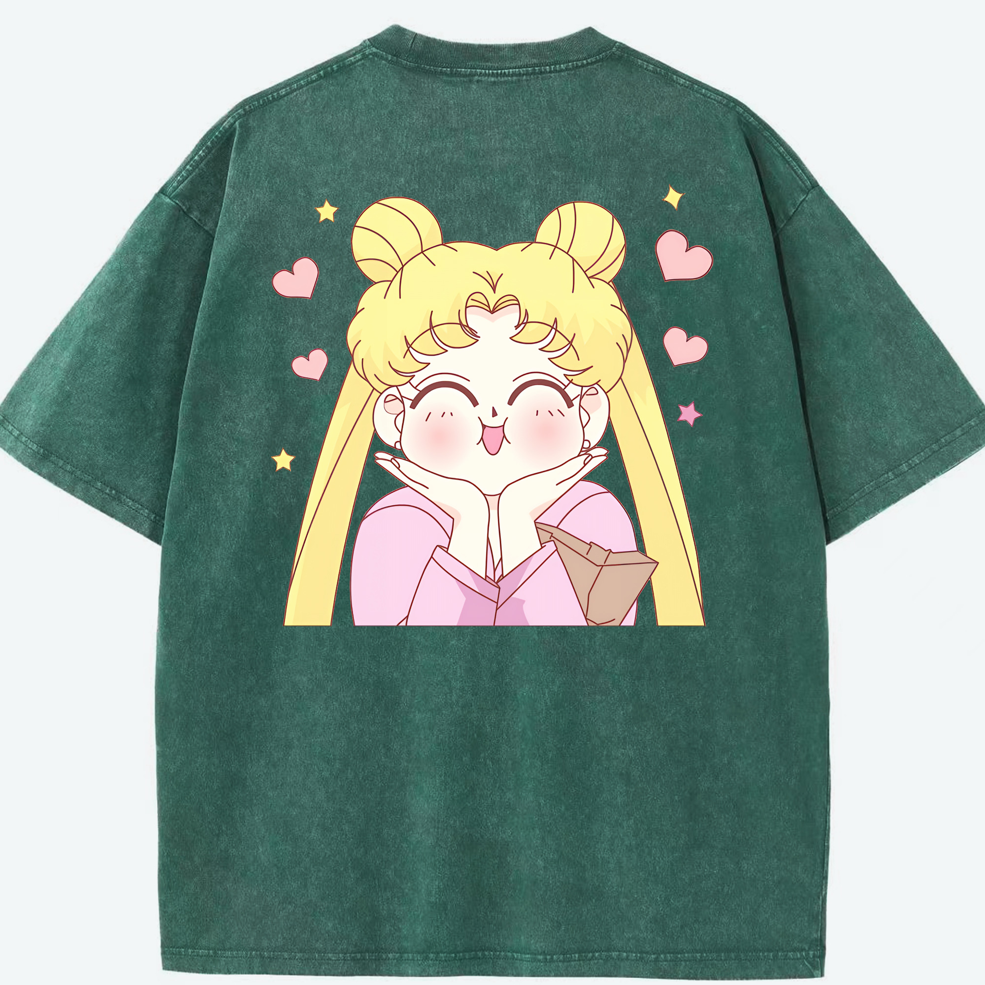 （画像用） 美少女戦士セーラームーン 愛野 美奈子 あいの みなこ Sailor Moon Aino Minako 綿100% ヴィンテージ風 半袖Tシャツ（背面プリント）